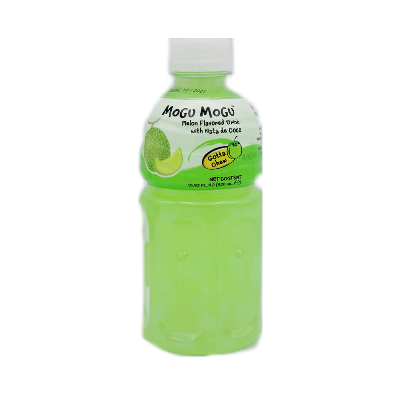 Mogu Mogu Melon Flavoured Drink with Nata De Coco (Coconut Gel) 320ml | Tuk Tuk Mart