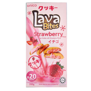 Unico Lava Bites Strawberry Flavour 200g (20 Packets) | Tuk Tuk Mart