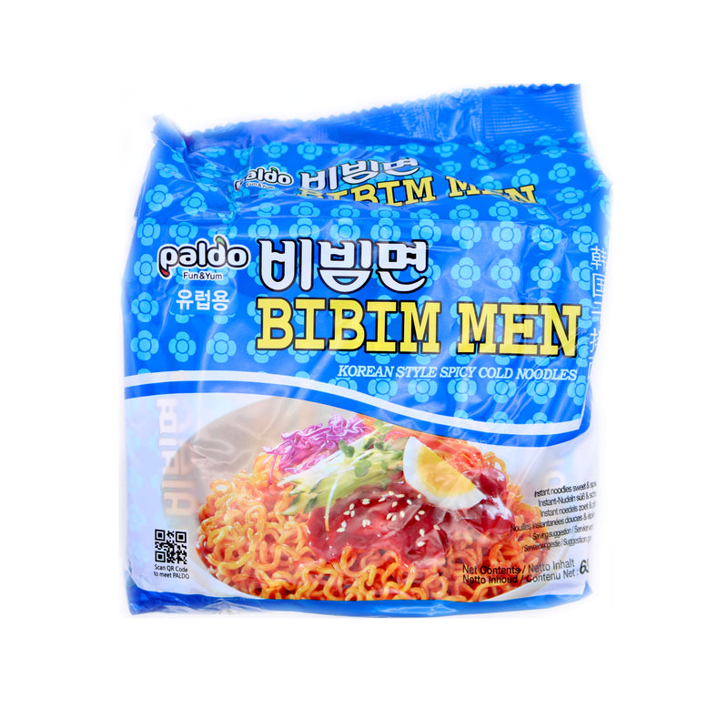 Paldo Bibim Men (Korean Style Spicy Cold Noodles) (Pack of 5) 650g (5x130g) | Tuk Tuk Mart