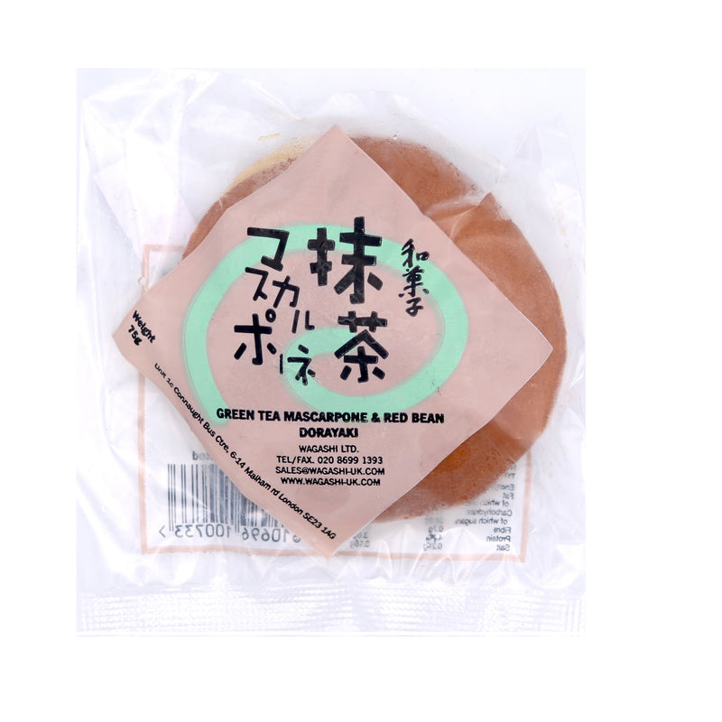 Wagashi Green Tea Mascarpone and Red Bean Dorayaki 75g (Frozen) | Tuk Tuk Mart