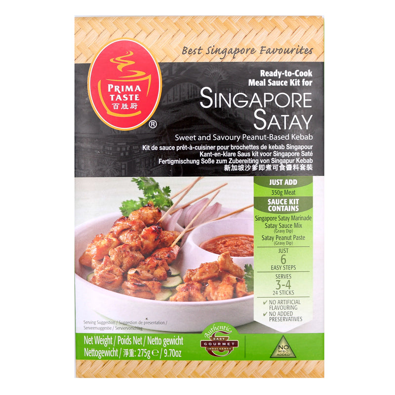 Prima Taste Singapore Satay Kit Sweet and Savoury Peanut Based Kebab 275g | Tuk Tuk Mart