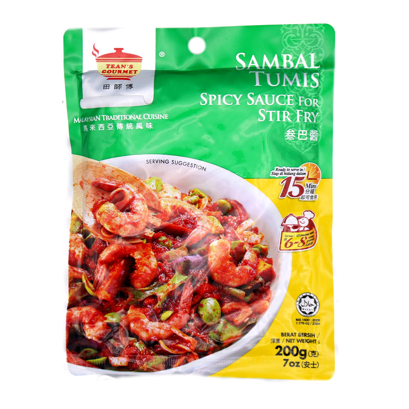 Tean's Gourmet Sambal Tumis Spicy Sauce For Stir Fry 200g | Tuk Tuk Mart