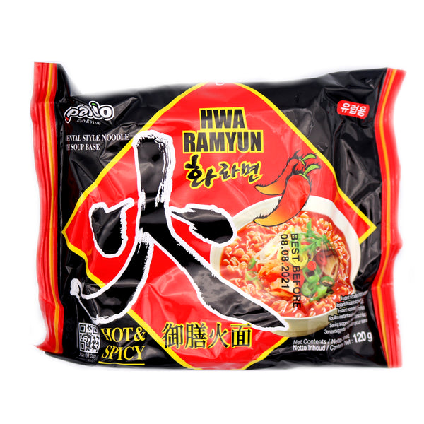 Paldo Hwa Ramyun Hot & Spicy (Oriental Style Noodle with Soup Base) 120g - Tuk Tuk Mart