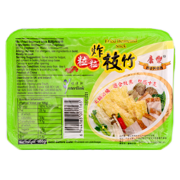 Honor Mini Fried Beancurd Stick 100g - Tuk Tuk Mart