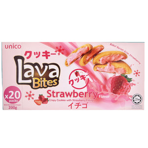 Unico Lava Bites Strawberry Flavour 200g (20 Packets) - Tuk Tuk Mart