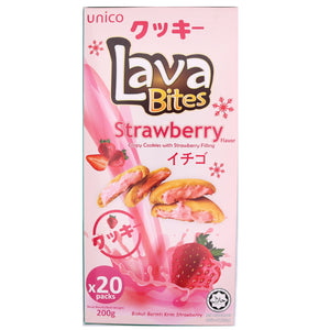 Unico Lava Bites Strawberry Flavour 200g (20 Packets) - Tuk Tuk Mart