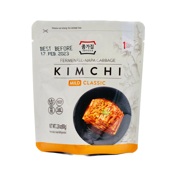 Jongga Fermented Napa Cabbage Mild Classic Kimchi 韓國宗家府温和經典辣泡菜 80g | Tuk Tuk Mart