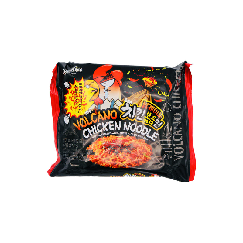 Paldo Volcano Chicken Noodle Chicken Flavour 八道火辣鸡味拌面 140g | Tuk Tuk Mart