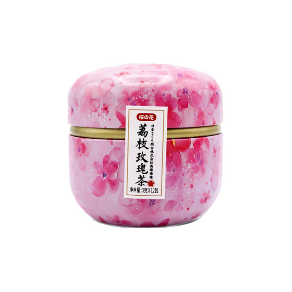 Cherry Blossoms Rose Lychee Black Tea 荔枝玫瑰茶 36g (3gx12 bags) | Tuk Tuk Mart