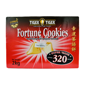 Tiger Tiger Citrus Flavour Fortune Cookies (Individually Foil Wrapped Cookies) 2kg | Tuk Tuk Mart