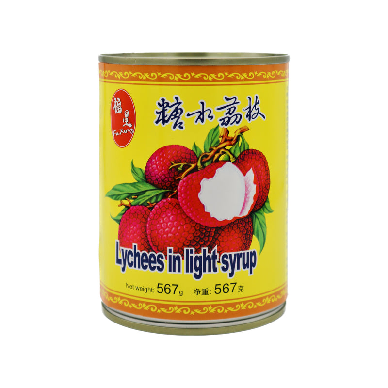 Fu Xing Lychees in Light Syrup 福星糖水荔枝 567g | Tuk Tuk Mart