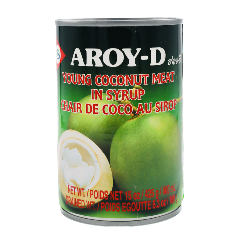 Aroy-D Young Coconut Meat in Syrup 泰國糖水香椰子肉 425g | Tuk Tuk Mart