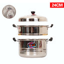 CB Brand 24cm 2 Layer Steamer Pot 潮宝欧式复底多用锅（组合盖） | Tuk Tuk Mart