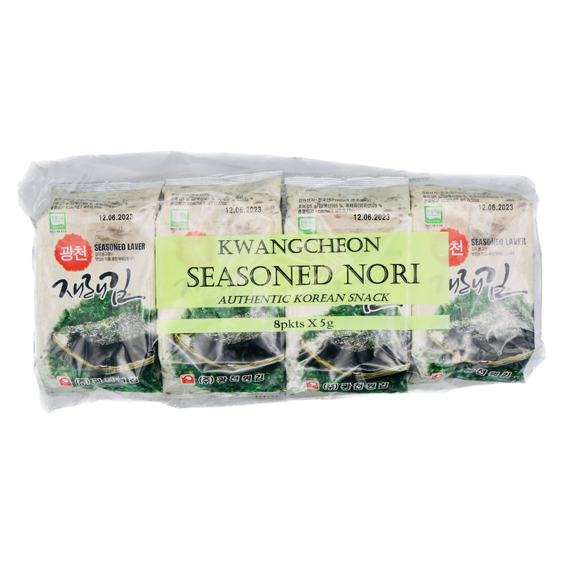 Kwangcheon Authentic Korean Seasoned Seaweed Snack (5g* 8 Pcs) 韩国紫菜零食 40g | Tuk Tuk Mart