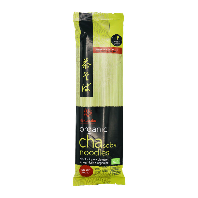 Hakubaku Organic Cha Soba Noodles 綠茶蕎麥麵 200g | Tuk Tuk Mart