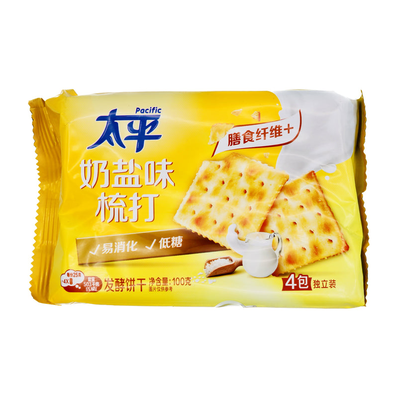 Pacific Soda Crackers Salty Milk Flavour 太平梳打餅乾奶鹽口味 100g | Tuk Tuk Mart