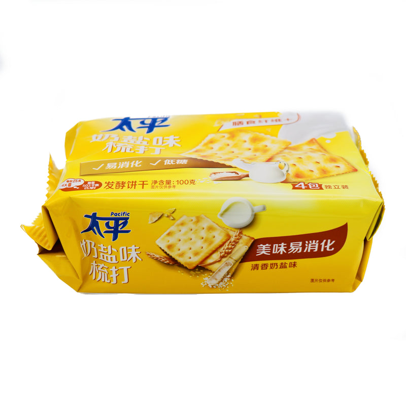 Pacific Soda Crackers Salty Milk Flavour 太平梳打餅乾奶鹽口味 100g | Tuk Tuk Mart