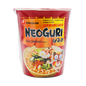 Nongshim Neoguri Spicy Seafood Flavour Cup Noodle Soup 農心Neoguri辣味海鮮烏冬杯麵 62g | Tuk Tuk Mart