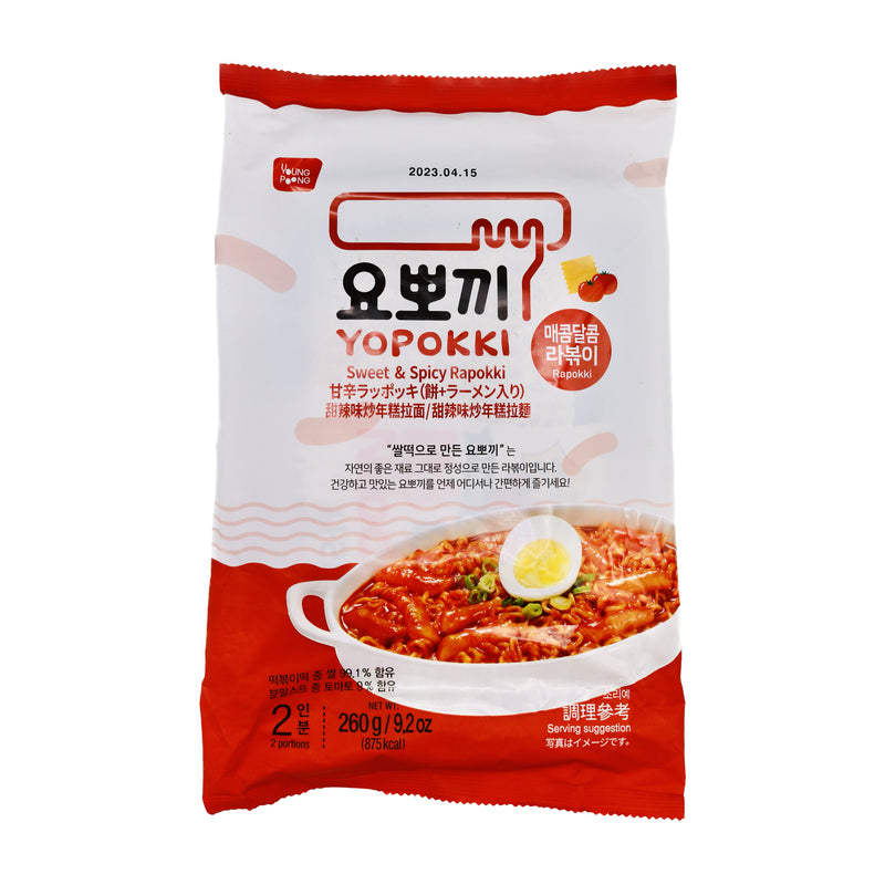 Young Poong Yopokki Sweet & Spicy Rapokki 甜辣味炒年糕拉麵 2 Servings 260g | Tuk Tuk Mart