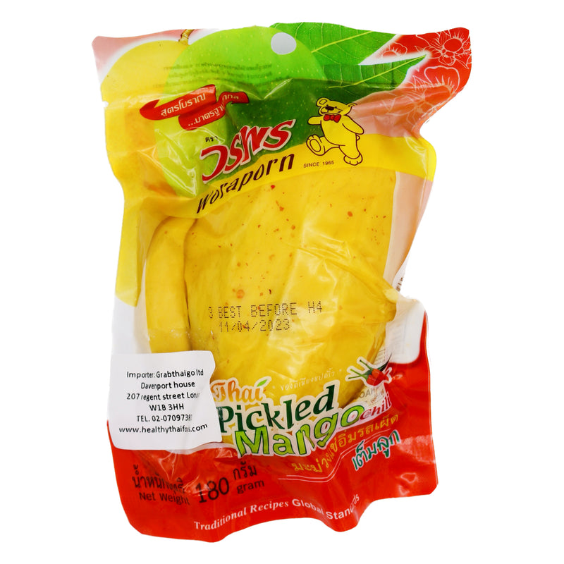 Woraporn Thai Pickled Mango With Chili 泰国腌渍辣芒果 180g | Tuk Tuk Mart