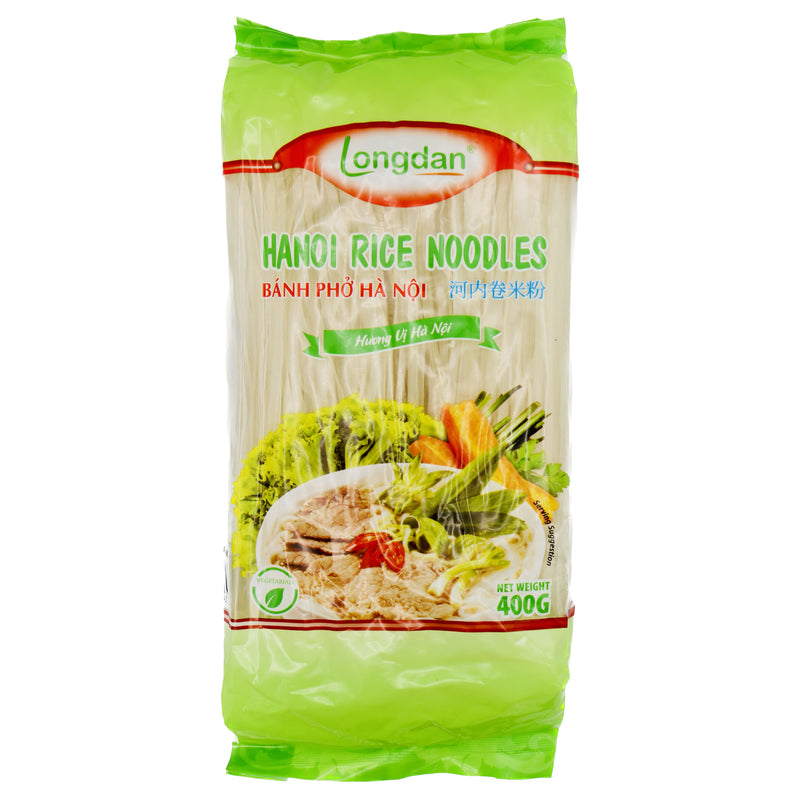 Longdan Hanoi Rice Noodles (Straight) 河内卷米粉 400g | Tuk Tuk Mart