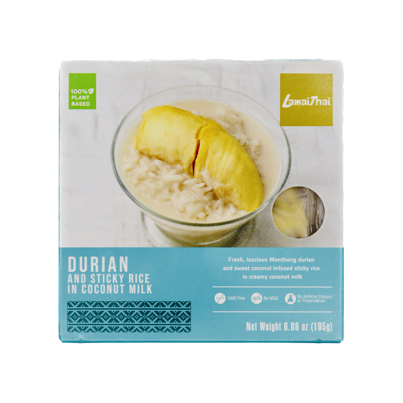 Lamai Thai Durian with Sticky Rice in Coconut Milk 泰式榴莲椰奶糯米饭甜点 195g (Frozen) | Tuk Tuk Mart
