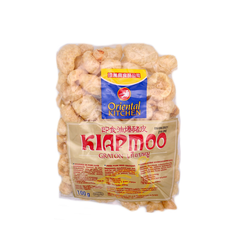 Oriental Kitchen Kiap Moo (Fried Pork Rind Gratons) 100g - Tuk Tuk Mart