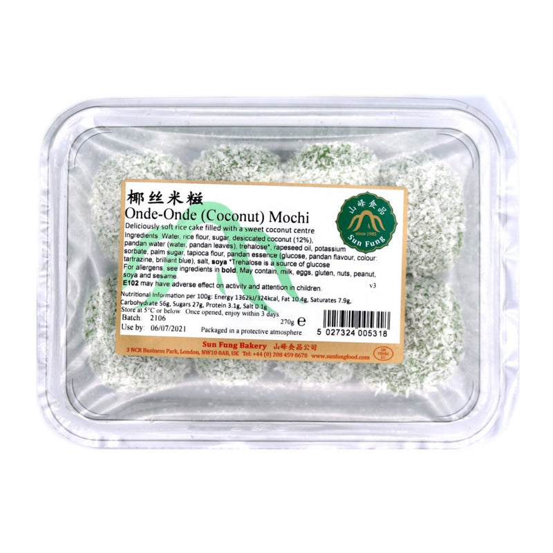 Sun Fung Bakery Onde-Onde (Coconut) Mochi 270g - Tuk Tuk Mart