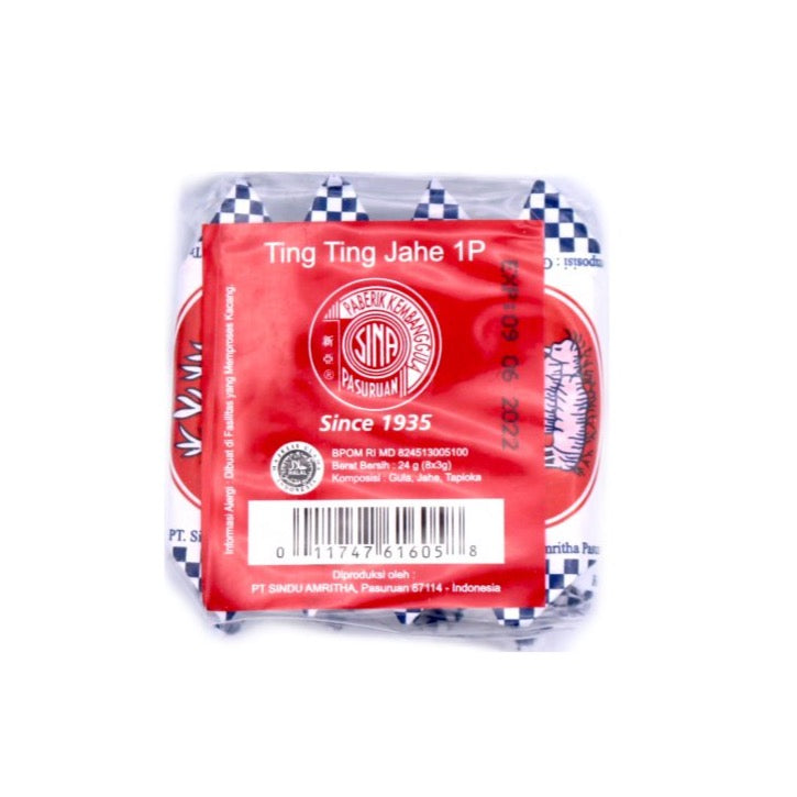 Sina Ting Ting Jahe (Ginger Candy) 24g (8x3g) - Tuk Tuk Mart
