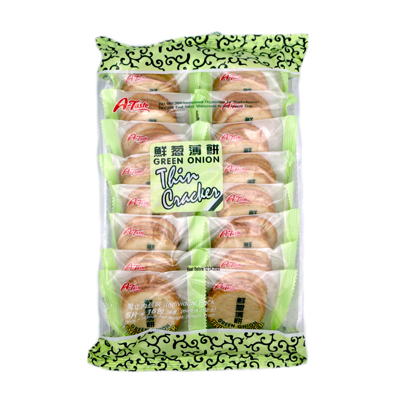 A-Taste Green Onion Thin Cracker 264g - Tuk Tuk Mart