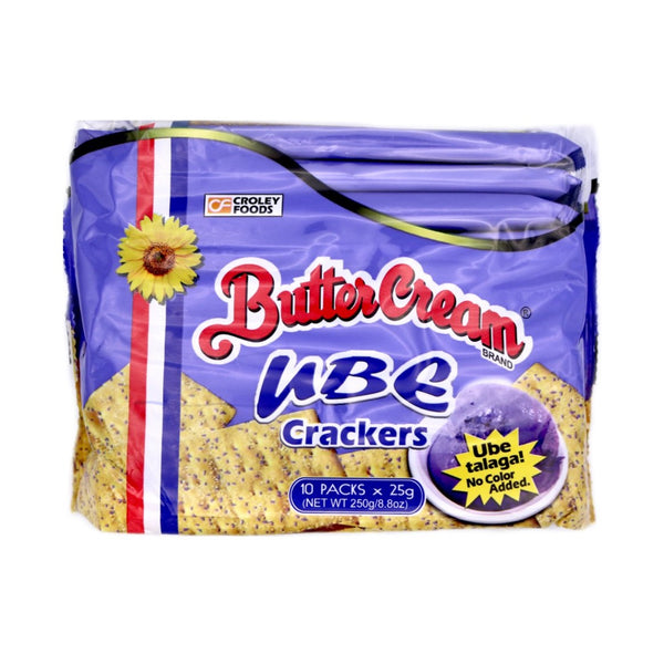 Croley Foods Butter Cream Brand Purple Yam (Ube) Flavoured Crackers 250g (10x25g) - Tuk Tuk Mart