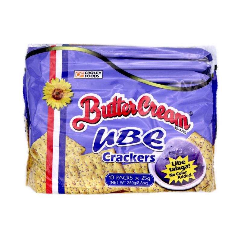 Croley Foods Butter Cream Brand Purple Yam (Ube) Flavoured Crackers 250g (10x25g) - Tuk Tuk Mart