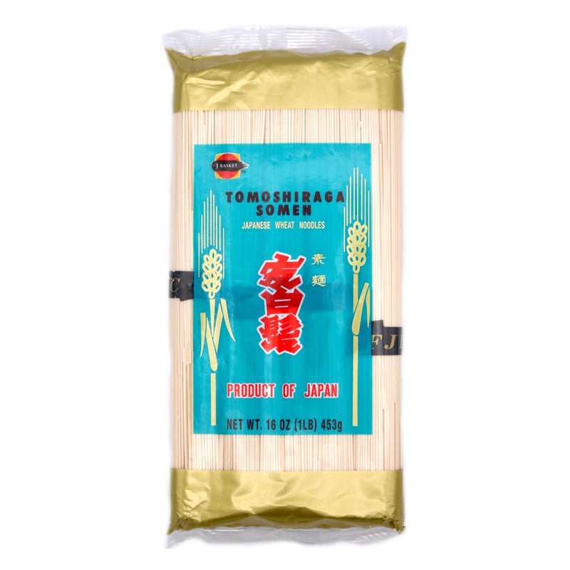 J-Basket Japanese Dried Wheat Noodles (Tomoshiraga Somen) 453g - Tuk Tuk Mart