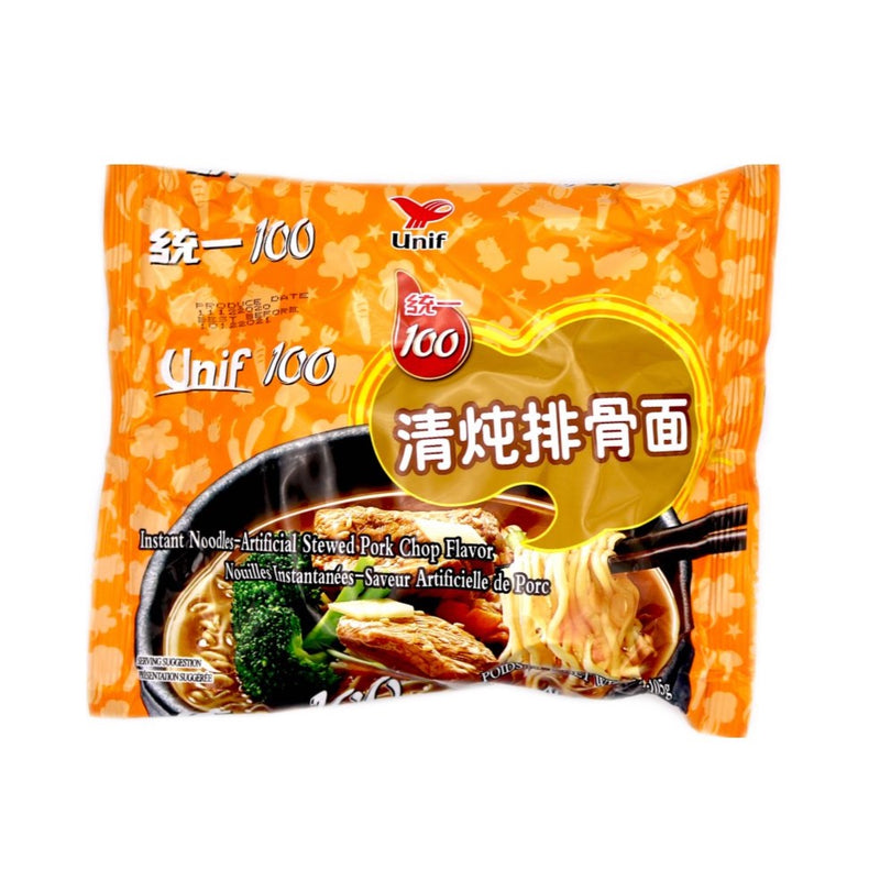 Unif 100 Artificial Stewed Pork Chop Flavour Instant Noodles 清炖排骨面105g - Tuk Tuk Mart
