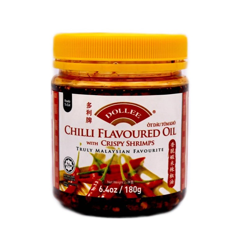 Dollee Chilli Flavoured Oil with Crispy Shrimps 香脆蝦米辣椒油 180g - Tuk Tuk Mart
