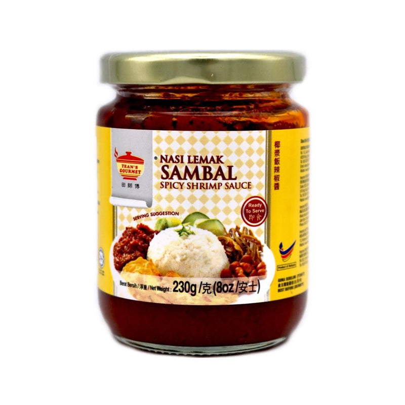 Tean's Gourmet Nasi Lemak Sambal Spicy Shrimp Sauce 230g - Tuk Tuk Mart