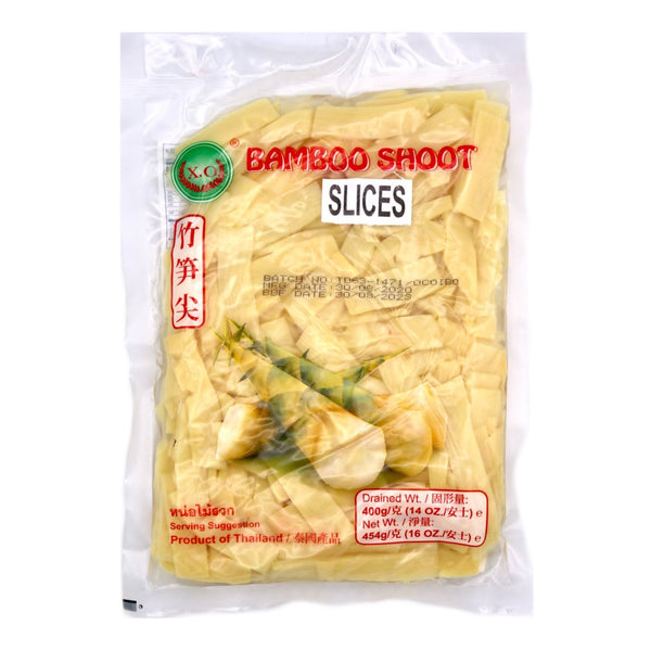 X.O Brand Bamboo Shoot Slices 竹筍尖 (Drained weight: 400g, Net weight: 454g) - Tuk Tuk Mart
