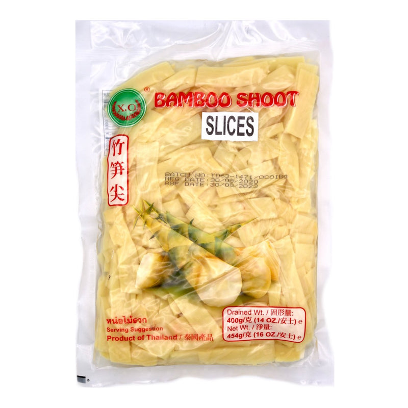 X.O Brand Bamboo Shoot Slices 竹筍尖 (Drained weight: 400g, Net weight: 454g) - Tuk Tuk Mart