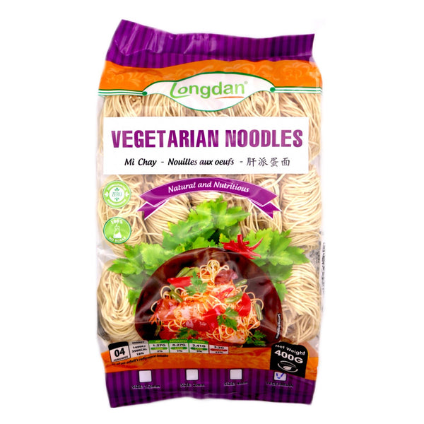 Longdan Vegetarian Noodles 肝派蛋麵 400g - Tuk Tuk Mart