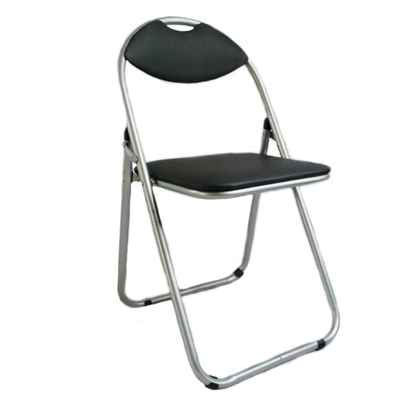 Anika Padded Faux Leather Folding Office Chair - Black - Tuk Tuk Mart