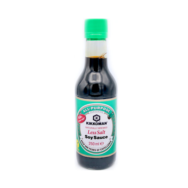 Kikkoman Less Salt Soy Sauce (Naturally Brewed) 250ml - Tuk Tuk Mart