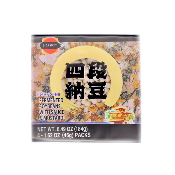 J-Basket Fermented Soybeans (with Sauce and Mustard) (4x46g packs) 184g (FROZEN) - Tuk Tuk Mart