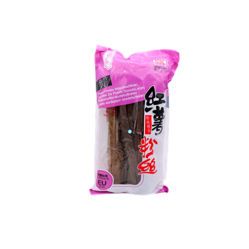 GM Brand Sweet Potato Vermicelli Noodles (Wide) 紅薯粉條（寬粉）500g - Tuk Tuk Mart