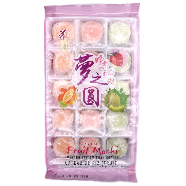 Loves Flower Assorted Fruit Mochi (Strawberry, Orange, Hami Melon Flavours) 195g | Tuk Tuk Mart