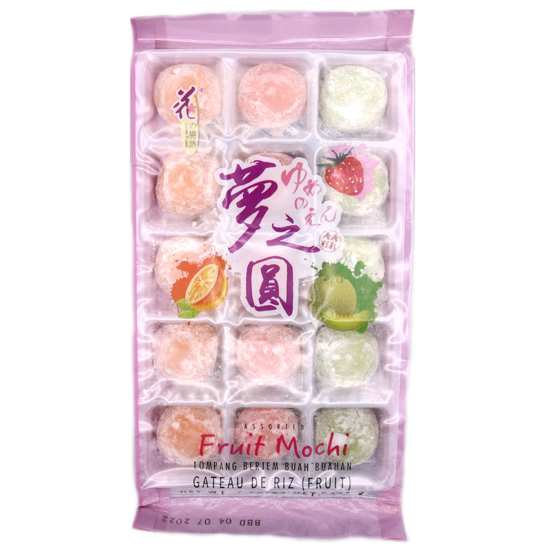 Loves Flower Assorted Fruit Mochi (Strawberry, Orange, Hami Melon Flavours) 195g | Tuk Tuk Mart