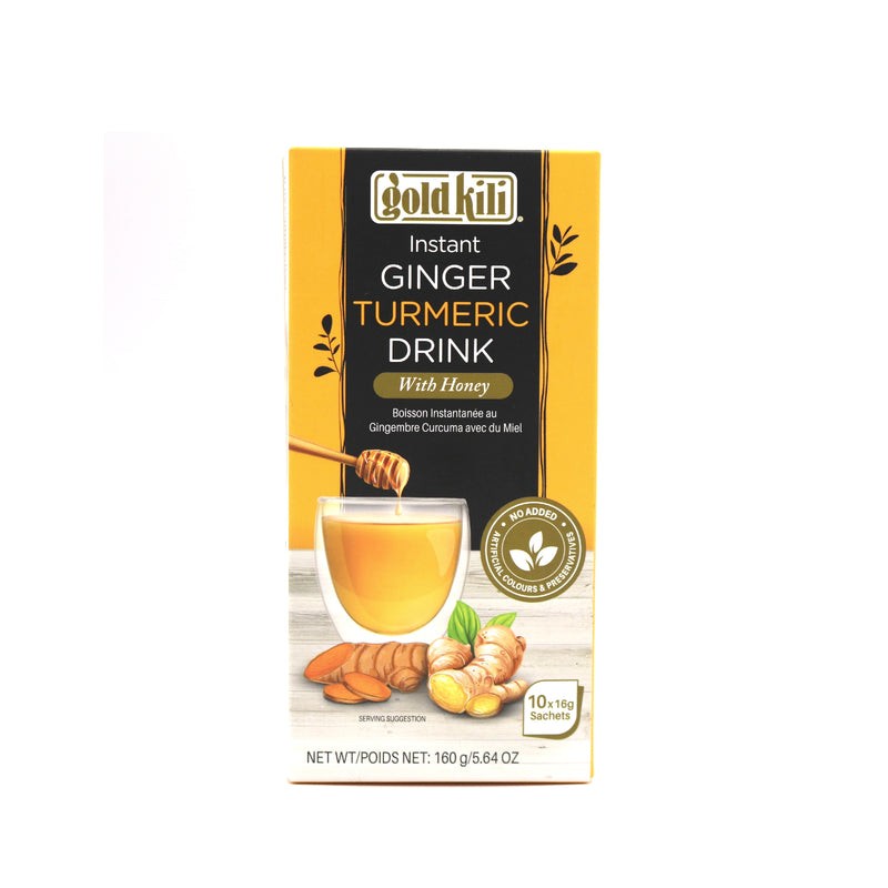Gold Kili Instant Ginger Tumeric Drink with Honey 金麒麟蜂蜜檸檬黃薑茶160g | Tuk Tuk Mart