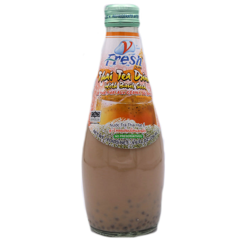 V Fresh Thai Tea Drink with Basil Seed 290ml | Tuk Tuk Mart