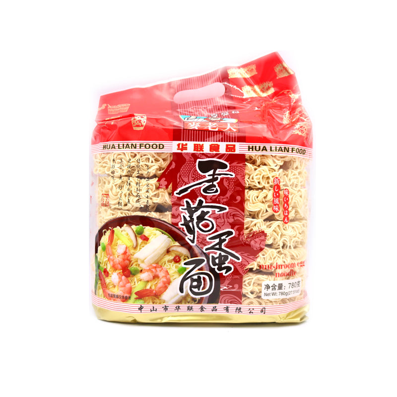 Hua Lian Food Mushroom Egg Noodle 麥老大香菇蛋面 780g | Tuk Tuk Mart