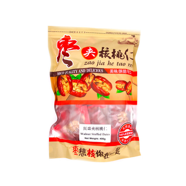 Zao Jia He Tao Ren Walnut Stuffed Dates 紅棗夾核桃仁 400g | Tuk Tuk Mart