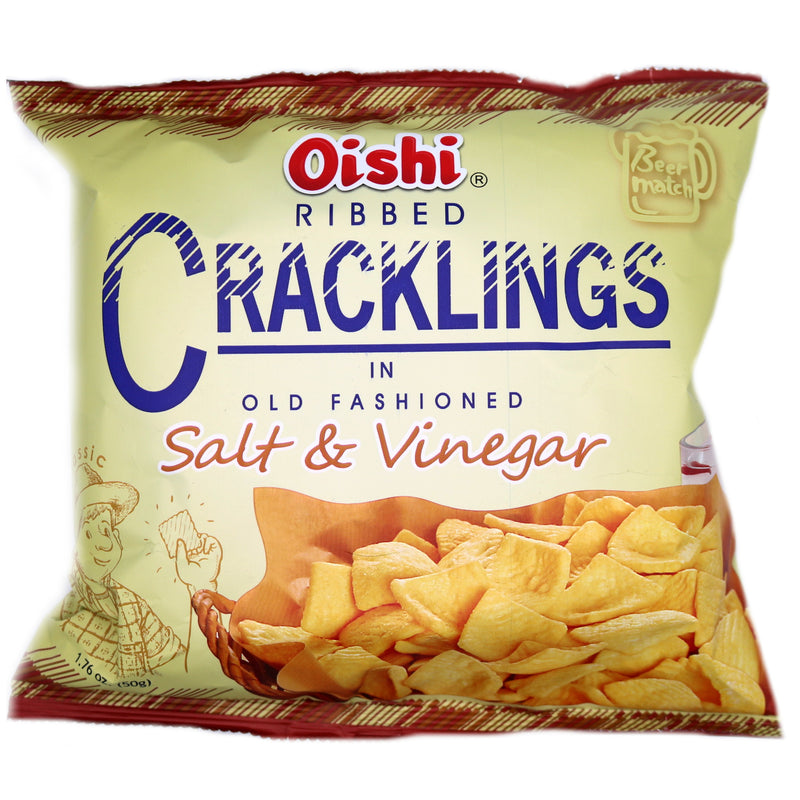 Oishi Ribbed Cracklings in Salt & Vinegar 50g | Tuk Tuk Mart